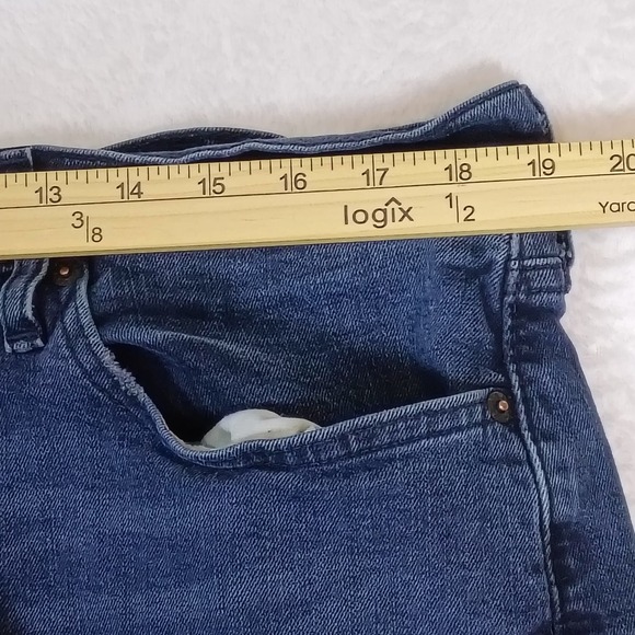 Levi's 514 Athletic Fit Dark Wash Blue Jeans Mens Size 38x32 Stretch Denim - Picture 5 of 16